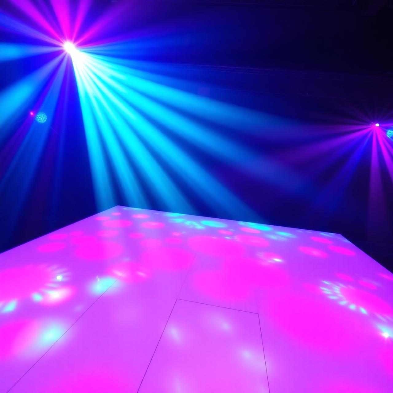 LED dance floor with stage lights