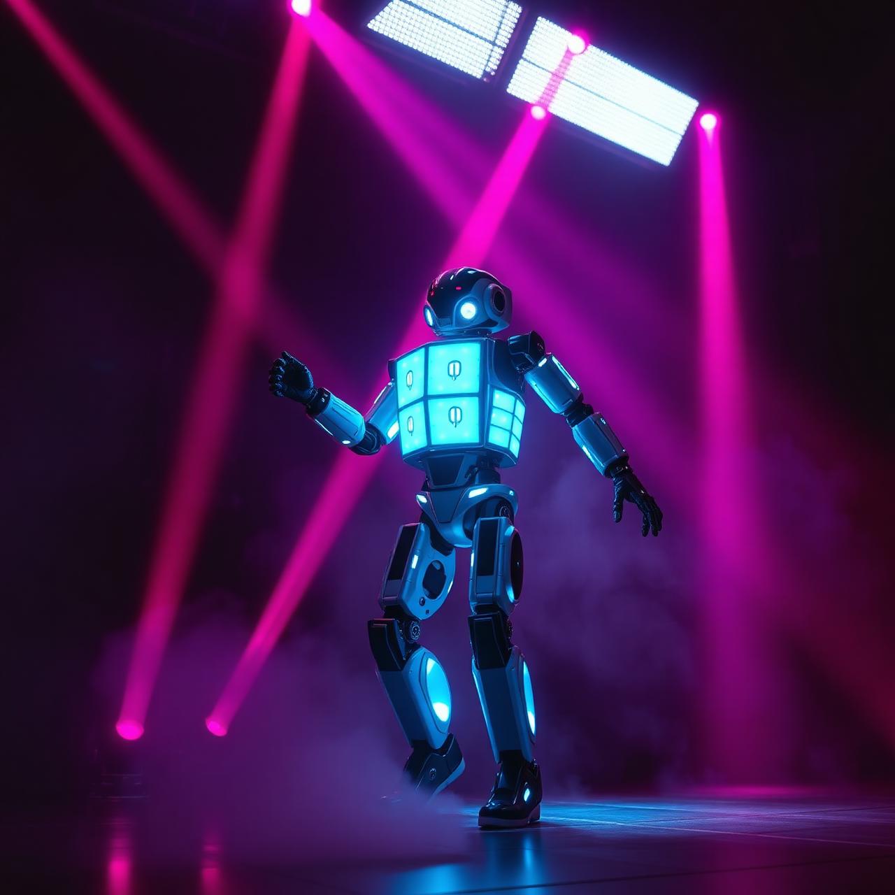 LED dancing robot performance